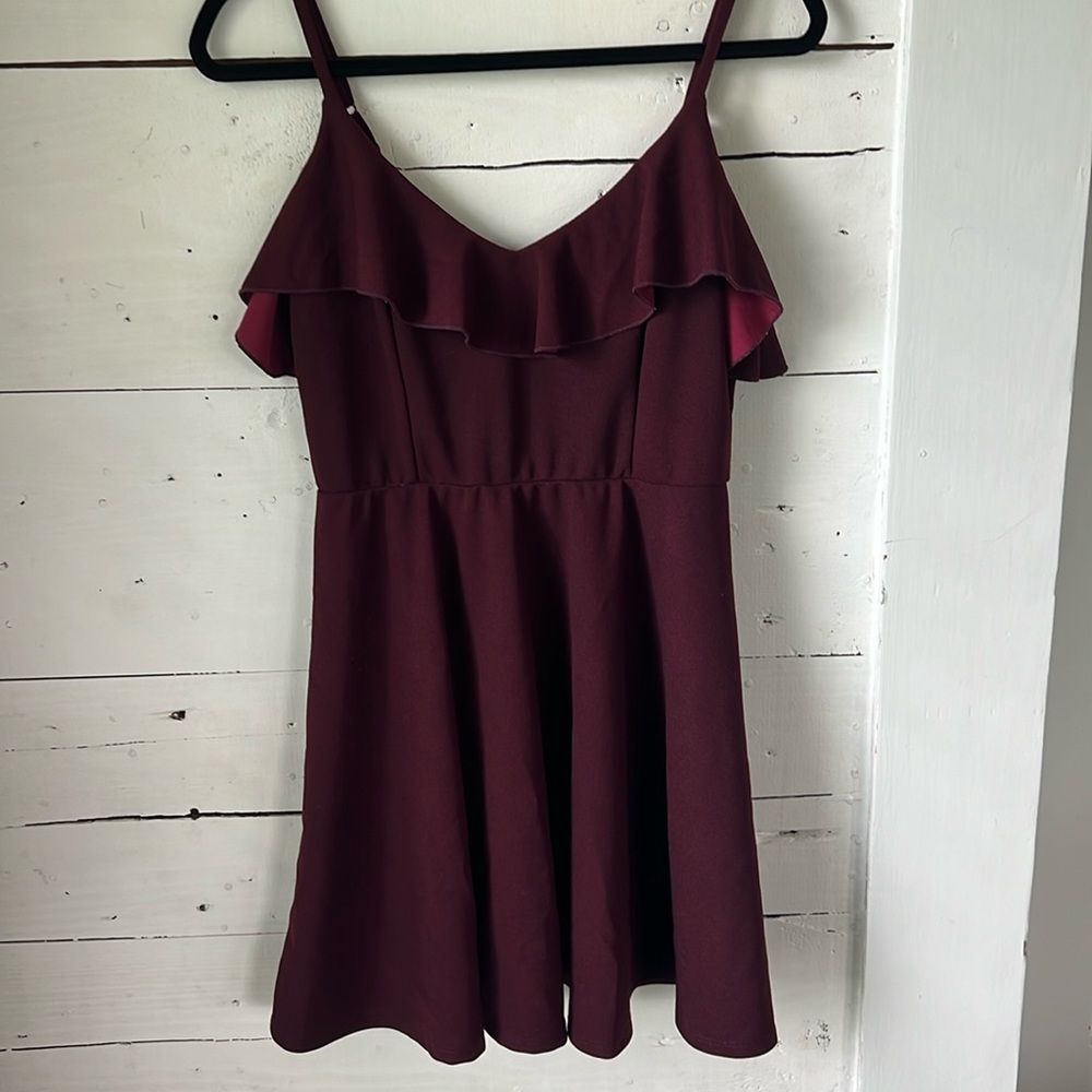 Altar’s State Spaghetti Strap Mini Dress - Maroon - Size Large